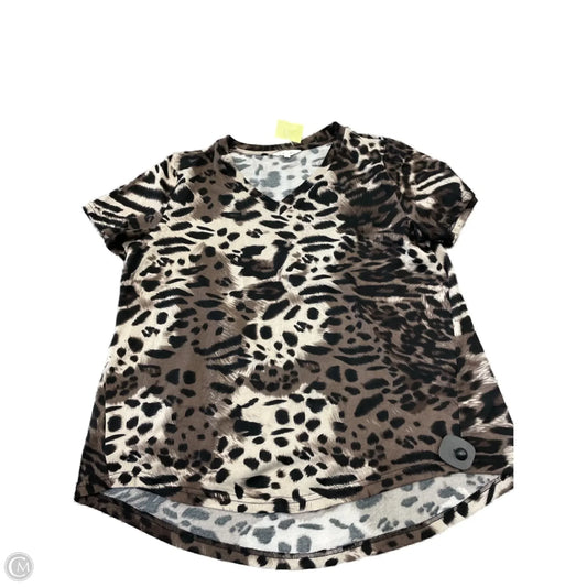 Top Short Sleeve By Amaryllis In Animal Print, Size: Xl