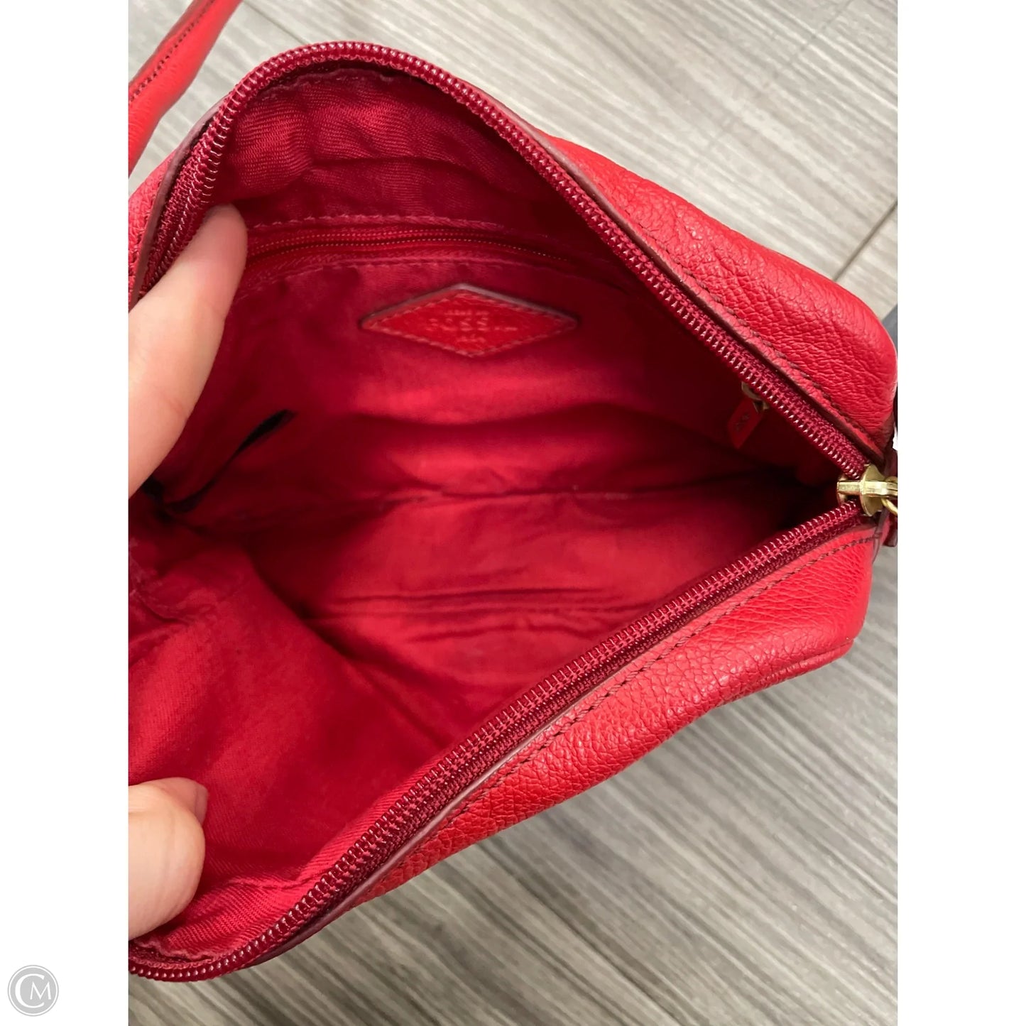 Crossbody Leather By Fossil, Size: Small