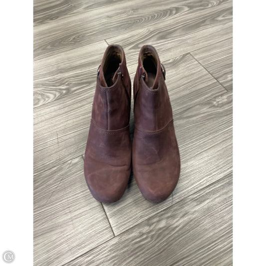 Boots Ankle Heels By Dansko In Maroon, Size: 10