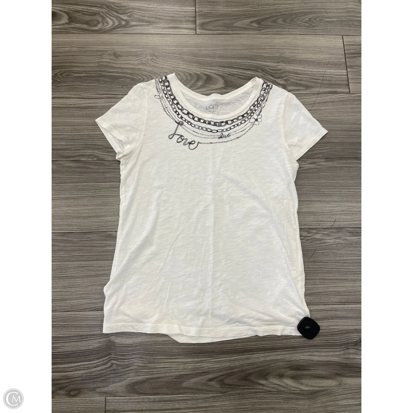 Top Short Sleeve By Loft In White, Size: M