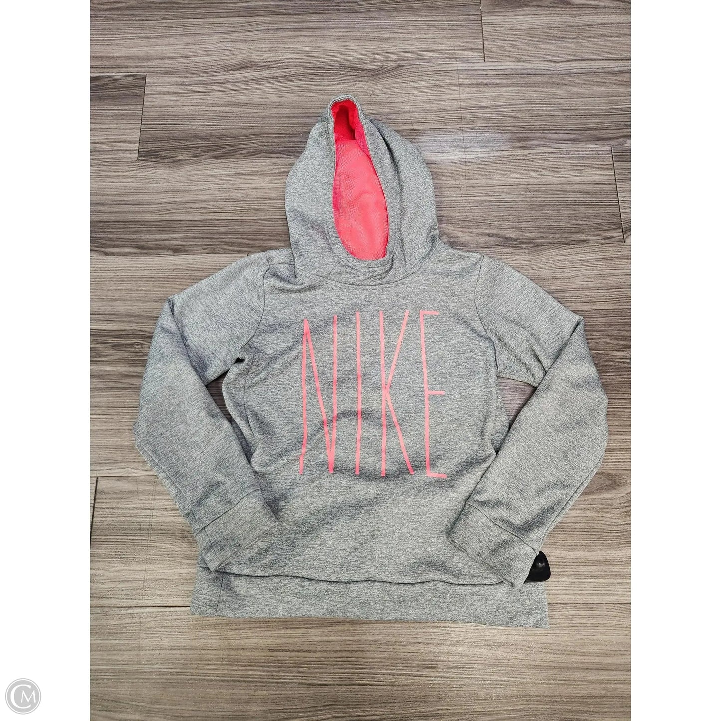 Sweatshirt Hoodie By Nike In Grey & Pink, Size: Xl