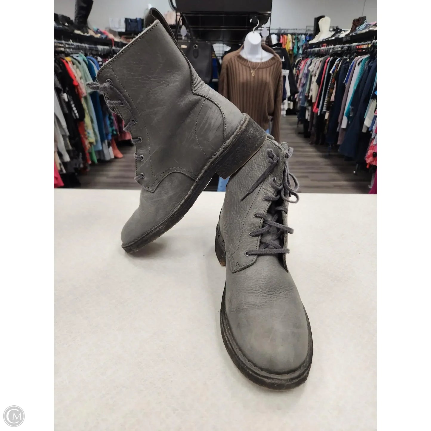 Boots Combat By Clarks In Grey, Size: 9