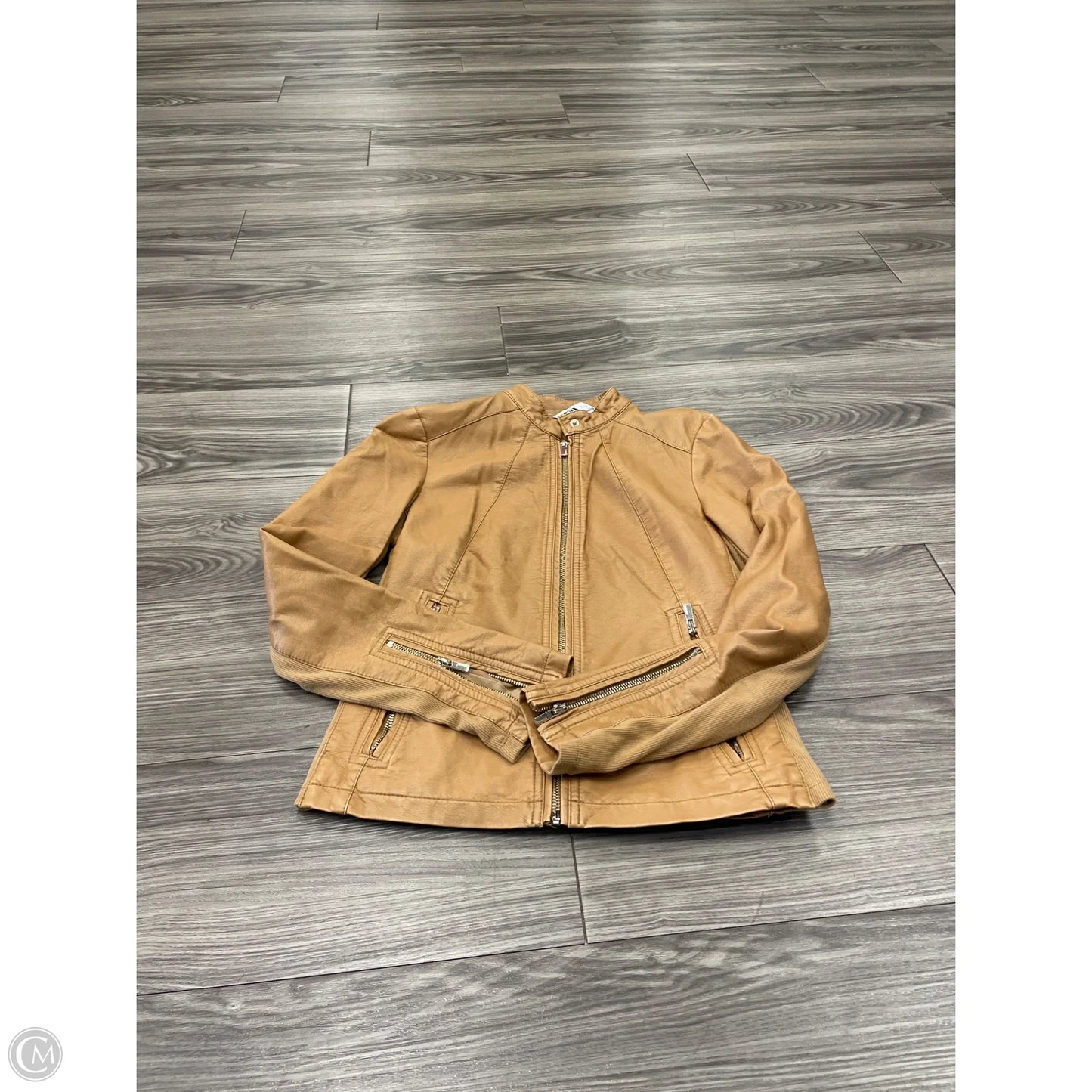 Jacket Leather By Express In Tan, Size: Xs