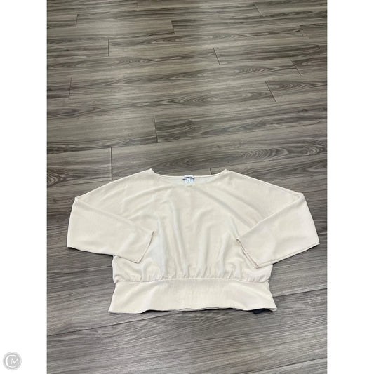 Blouse Long Sleeve By Express In Cream, Size: Xl