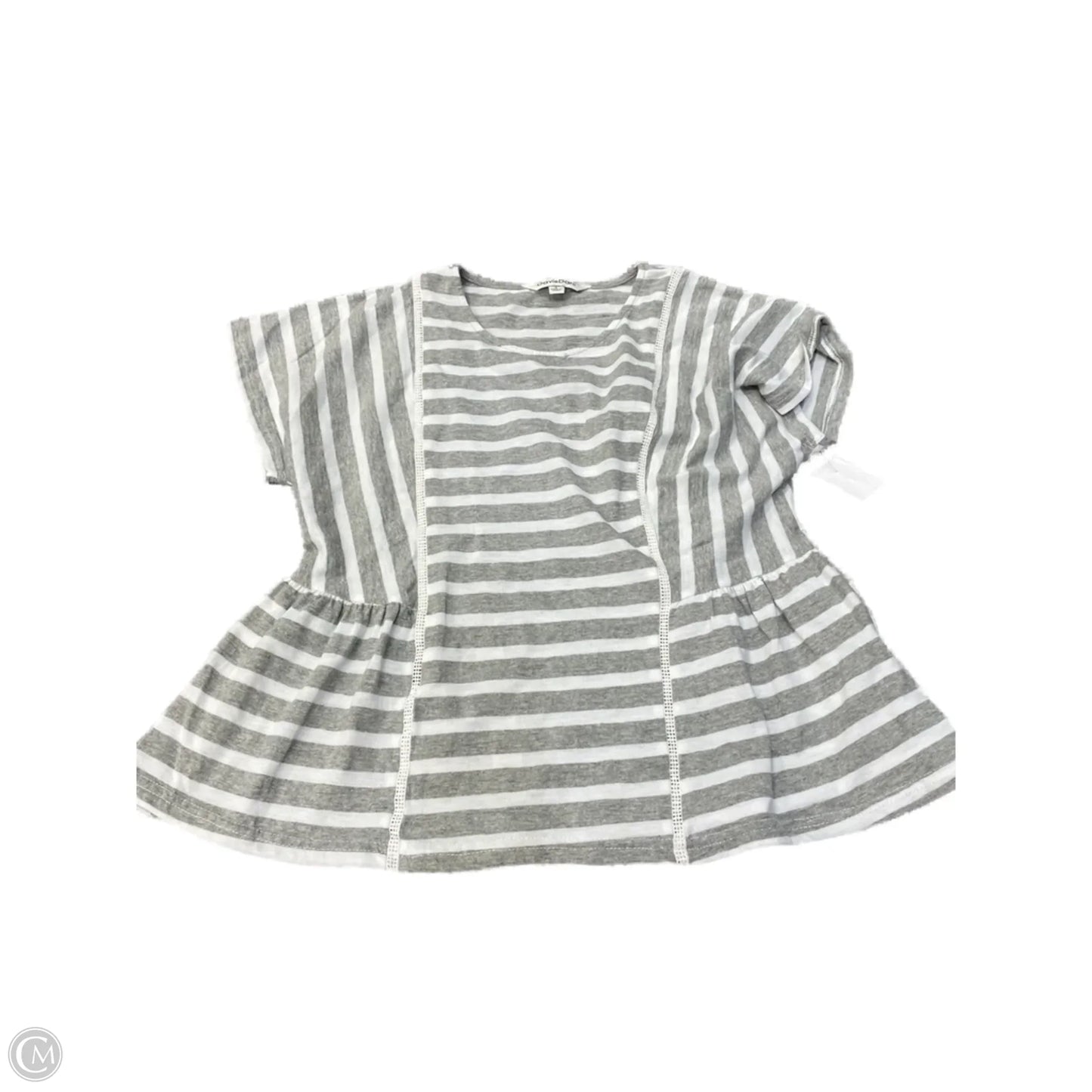 Top Short Sleeve By Davi & Dani In Grey & White, Size: S
