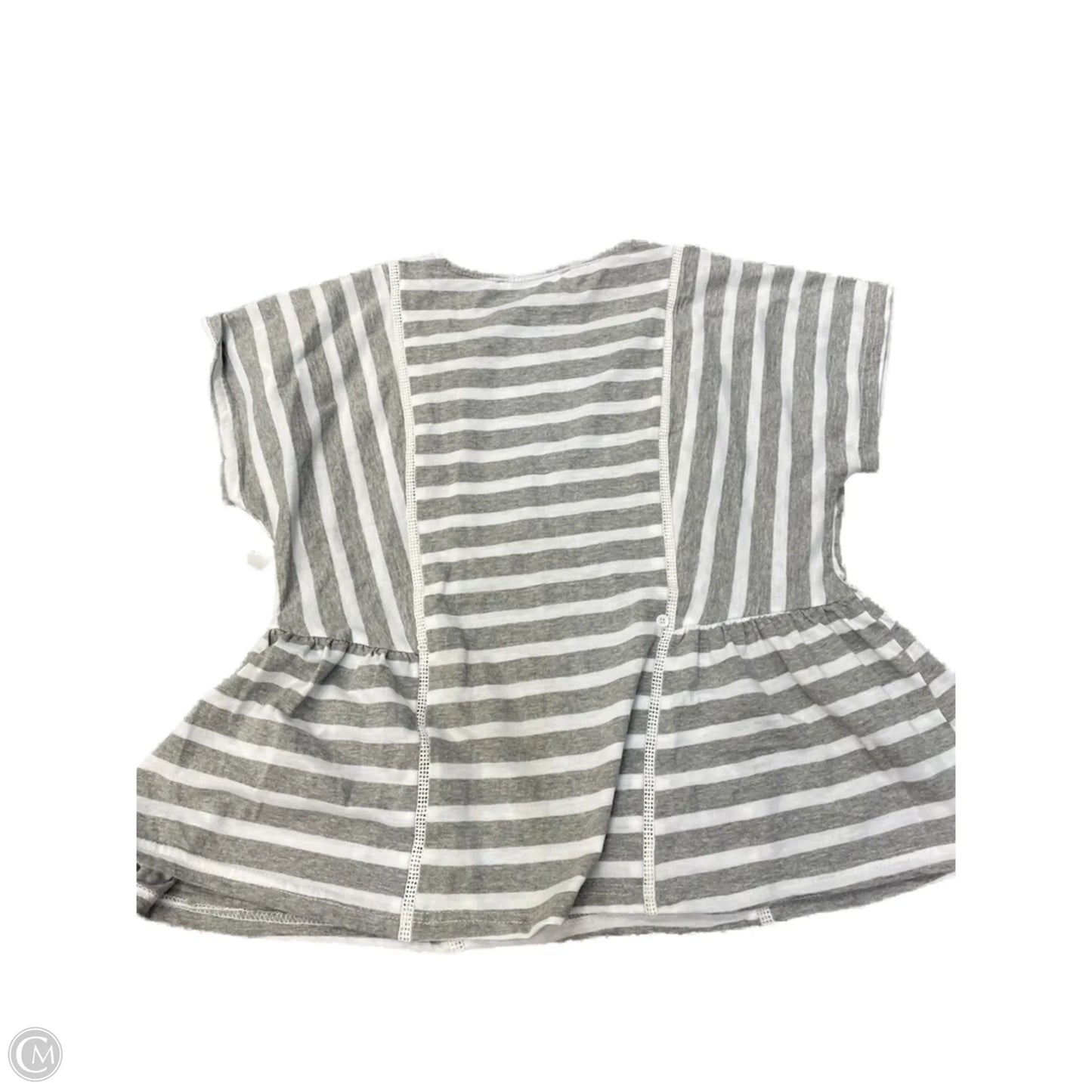 Top Short Sleeve By Davi & Dani In Grey & White, Size: S