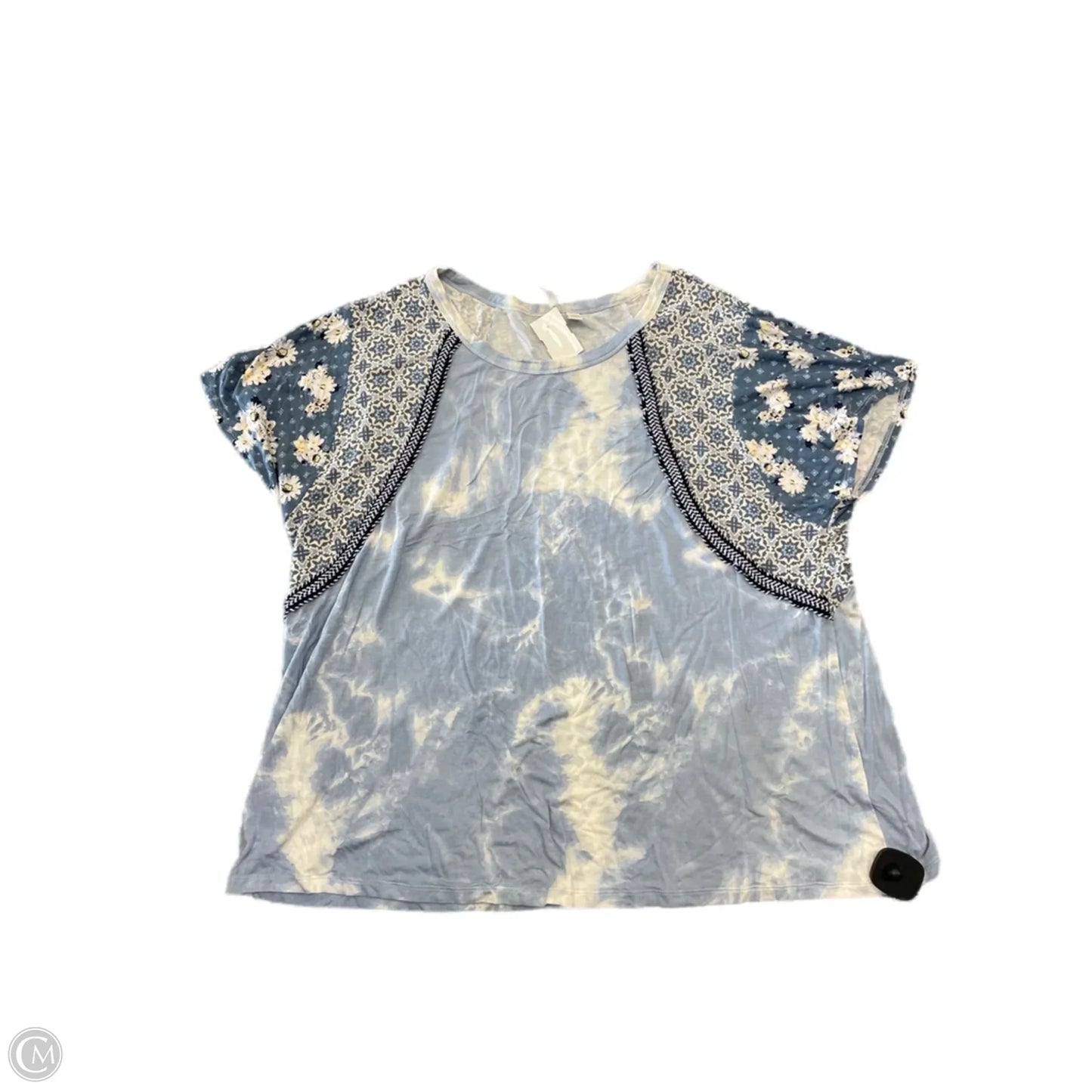 Top Short Sleeve By Cato In Blue, Size: Xxl