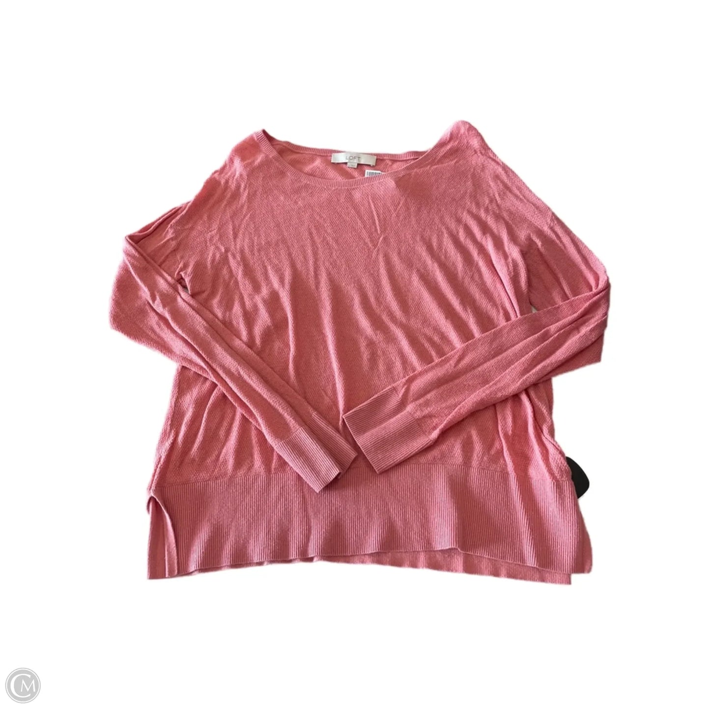 Top Long Sleeve Basic By Loft In Pink, Size: L