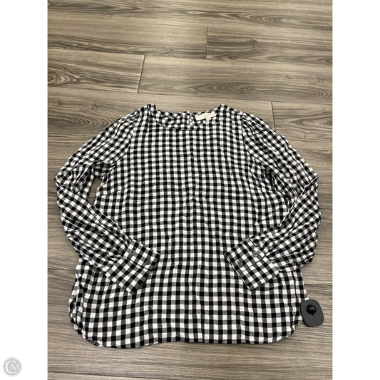 Top Long Sleeve By Loft In Black & White, Size: S