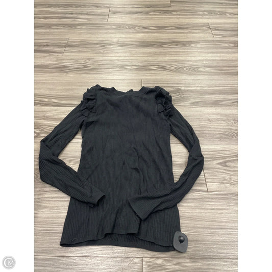 Top Long Sleeve By Stylus In Black, Size: M
