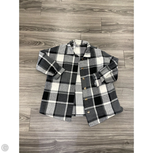 Jacket Shirt By Cmf In Grey & White, Size: M