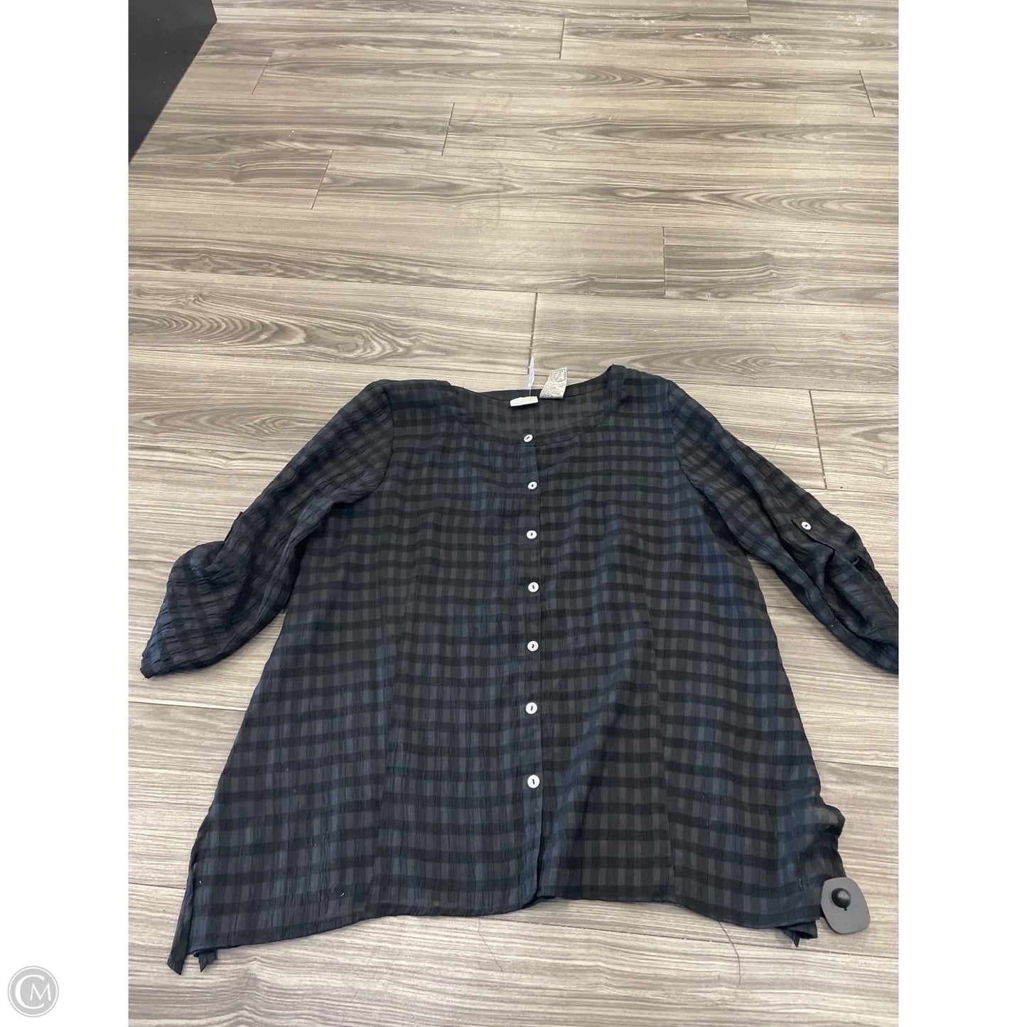 Blouse Long Sleeve By White Stag In Black, Size: Xl