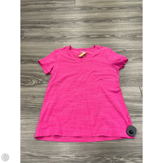 Top Short Sleeve Basic By Croft And Barrow In Pink, Size: S