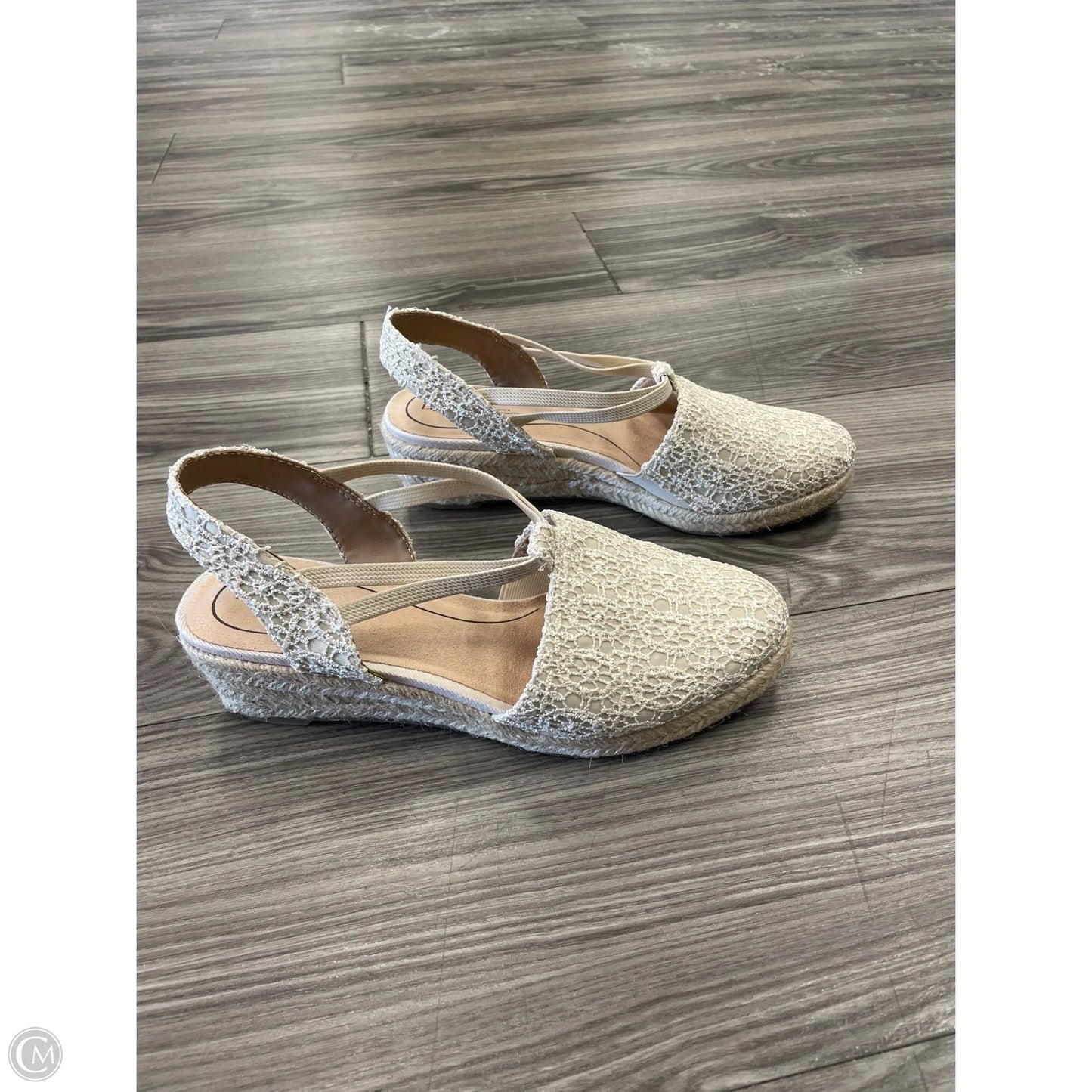 Sandals Heels Wedge By Life Stride In Cream, Size: 7