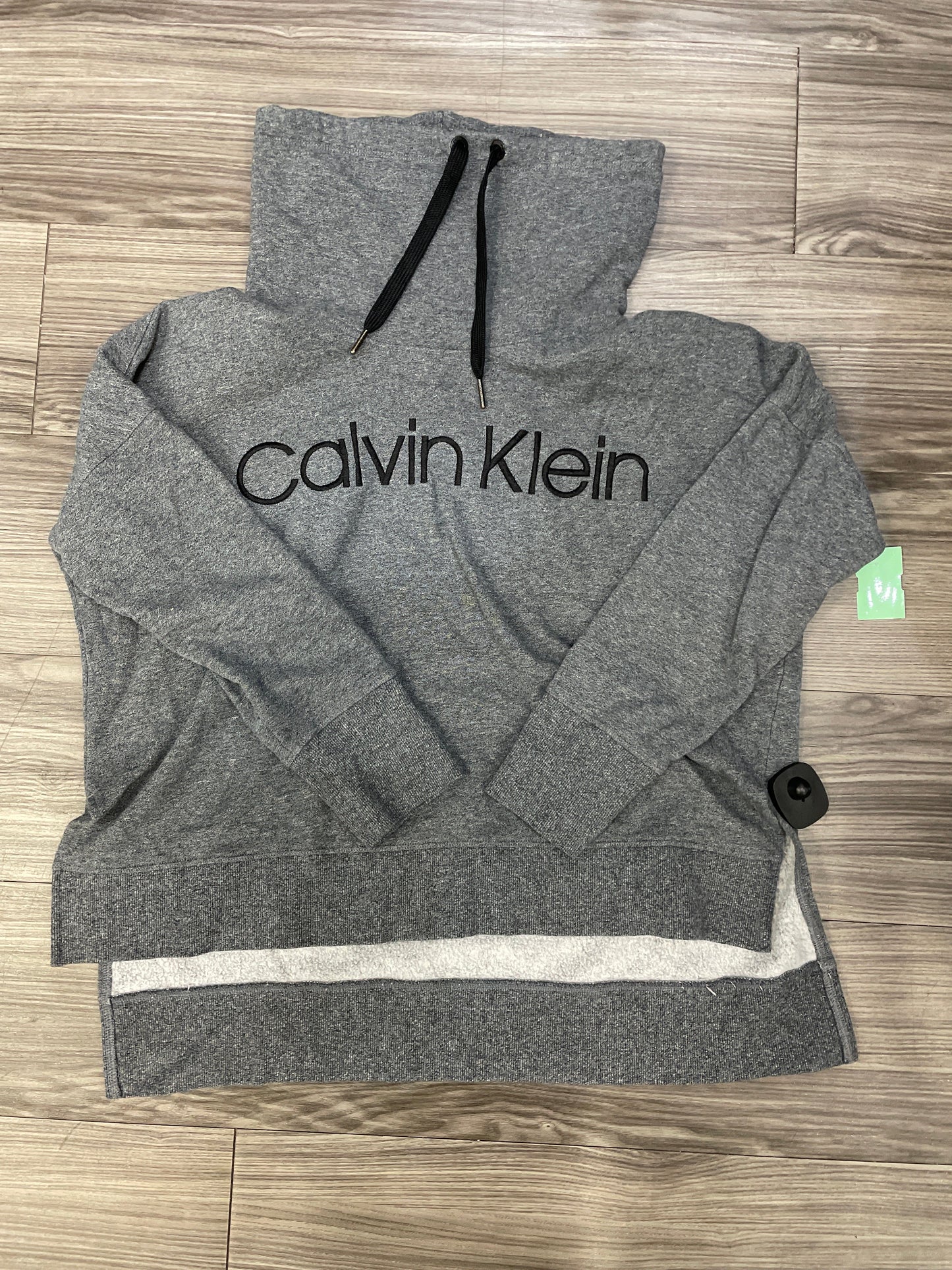 Sweatshirt Collar By Calvin Klein In Grey, Size: L