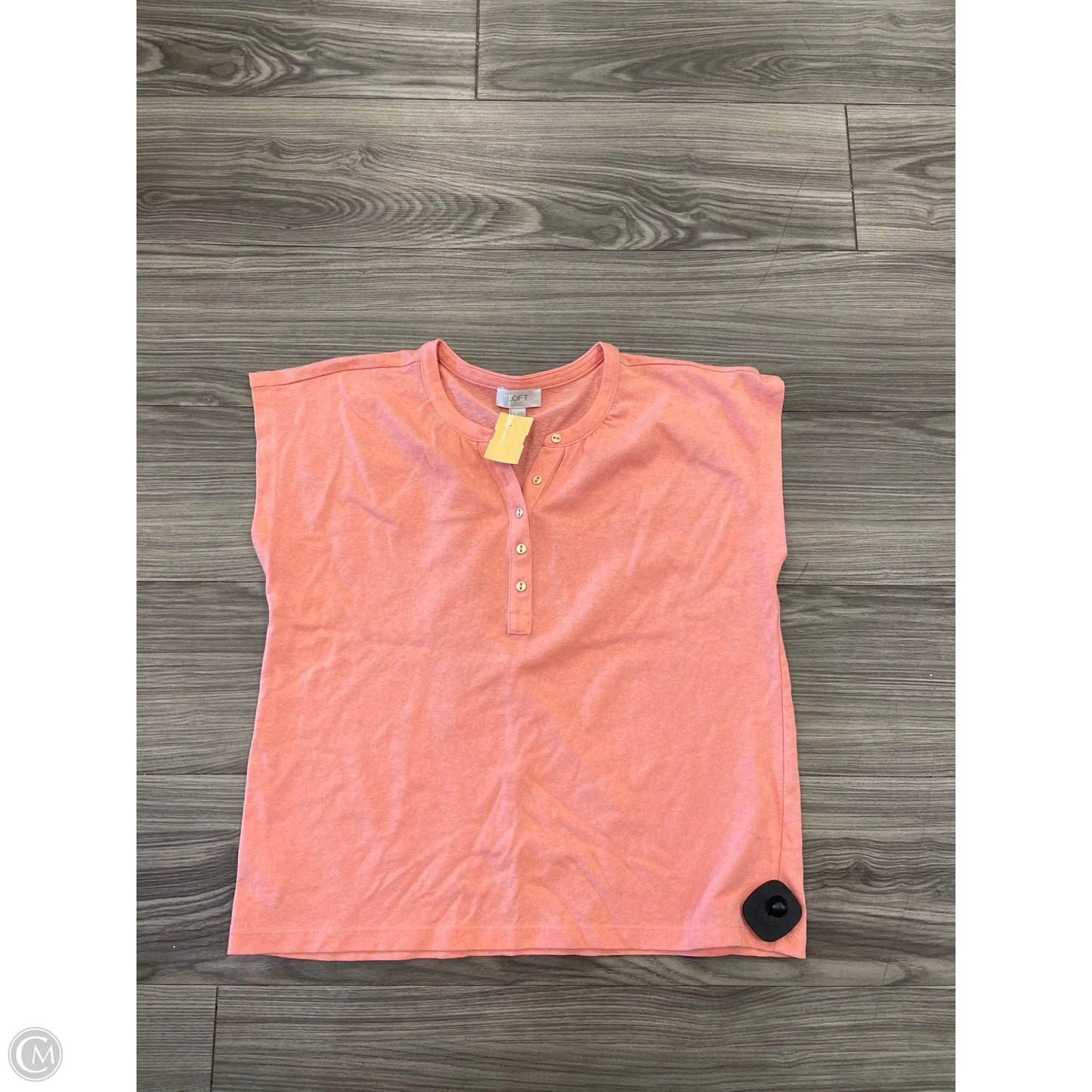 Top Short Sleeve Basic By Loft In Coral, Size: S