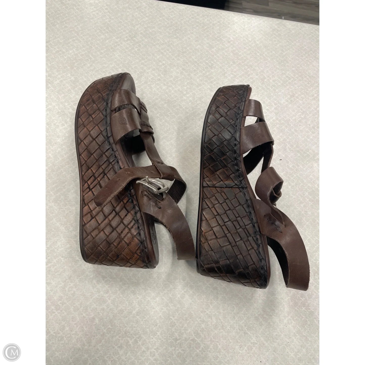 Sandals Heels Wedge By Born In Brown, Size: 8