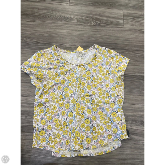 Top Short Sleeve By Loft In Floral Print, Size: Xl