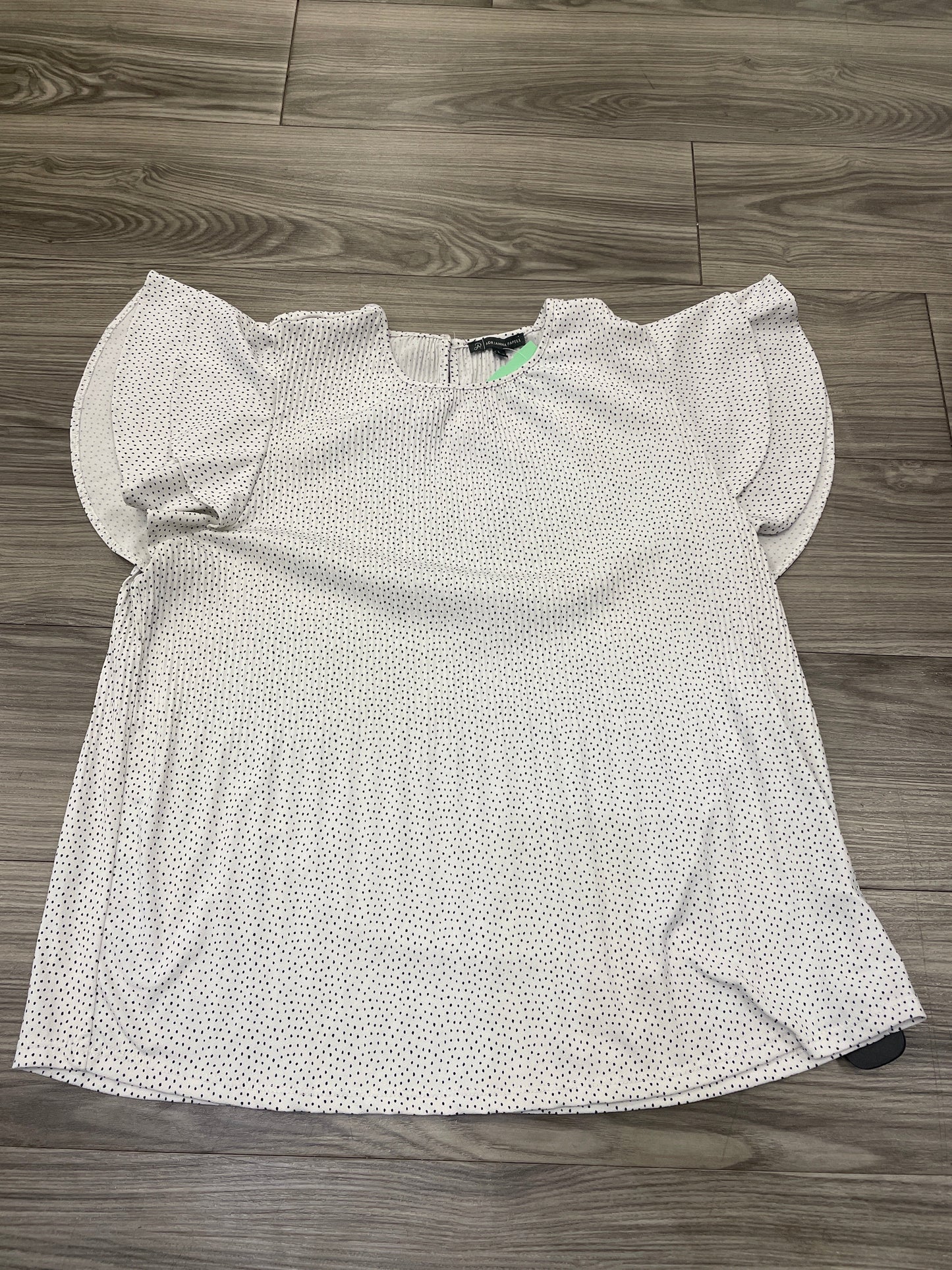 Top Short Sleeve By Adrianna Papell In White, Size: L