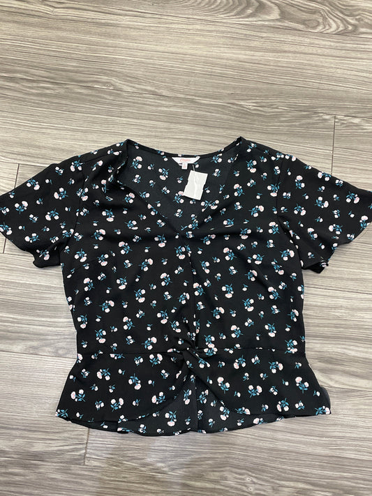 Top Short Sleeve By Candies In Floral Print, Size: L