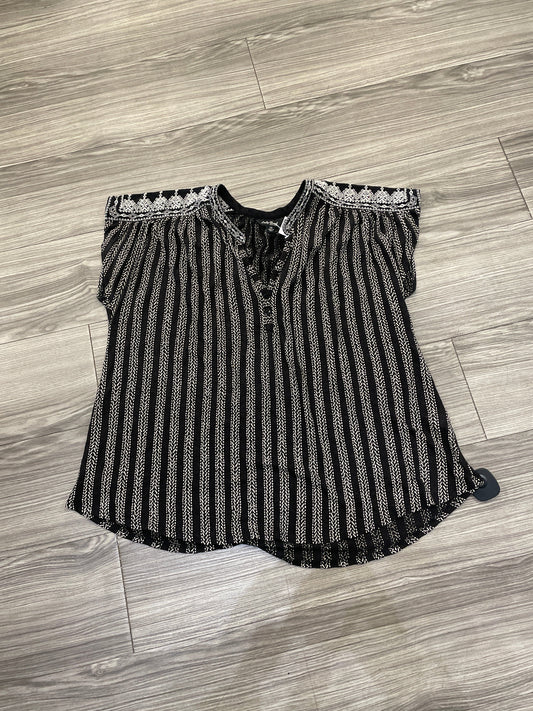 Top Short Sleeve By Lucky Brand In Black & White, Size: 1x