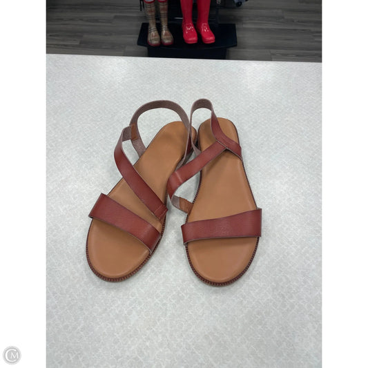 Sandals Flats By Cynthia Rowley In Brown & Red, Size: 10