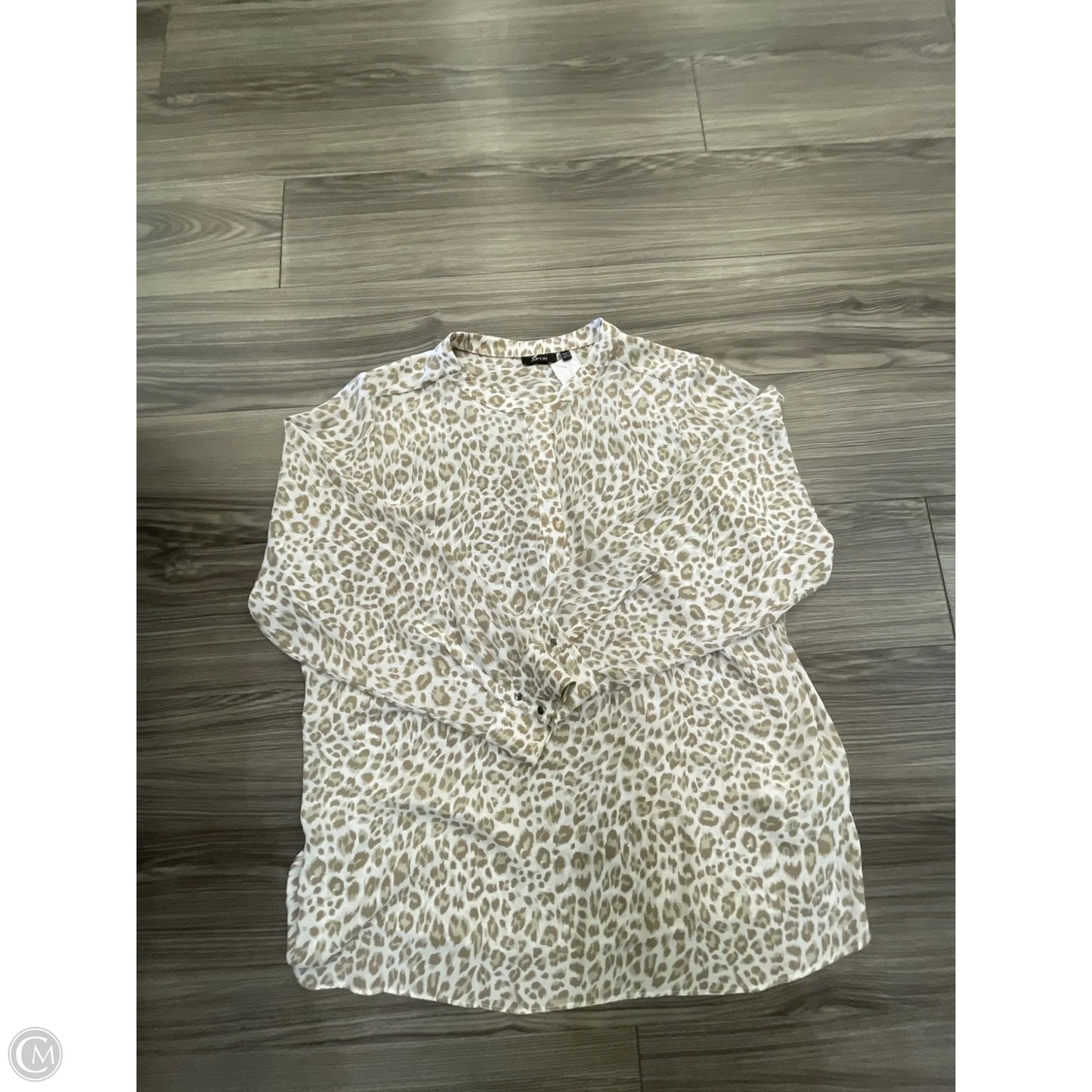 Top Long Sleeve By Apt 9 In Animal Print, Size: 2x