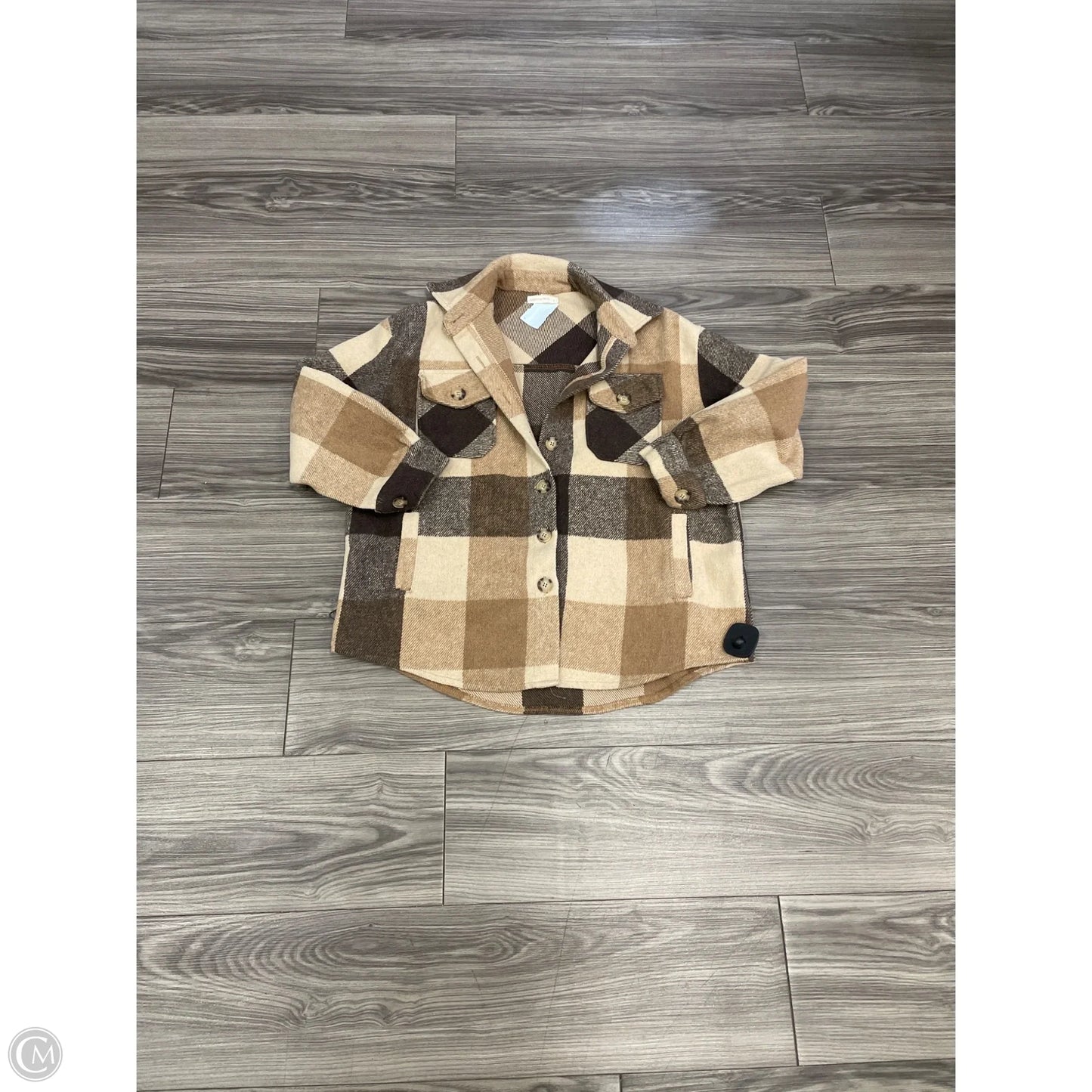 Jacket Other By Andthewhy In Brown & Cream, Size: S