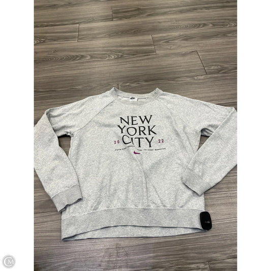 Sweatshirt Crewneck By Nike In Grey, Size: S