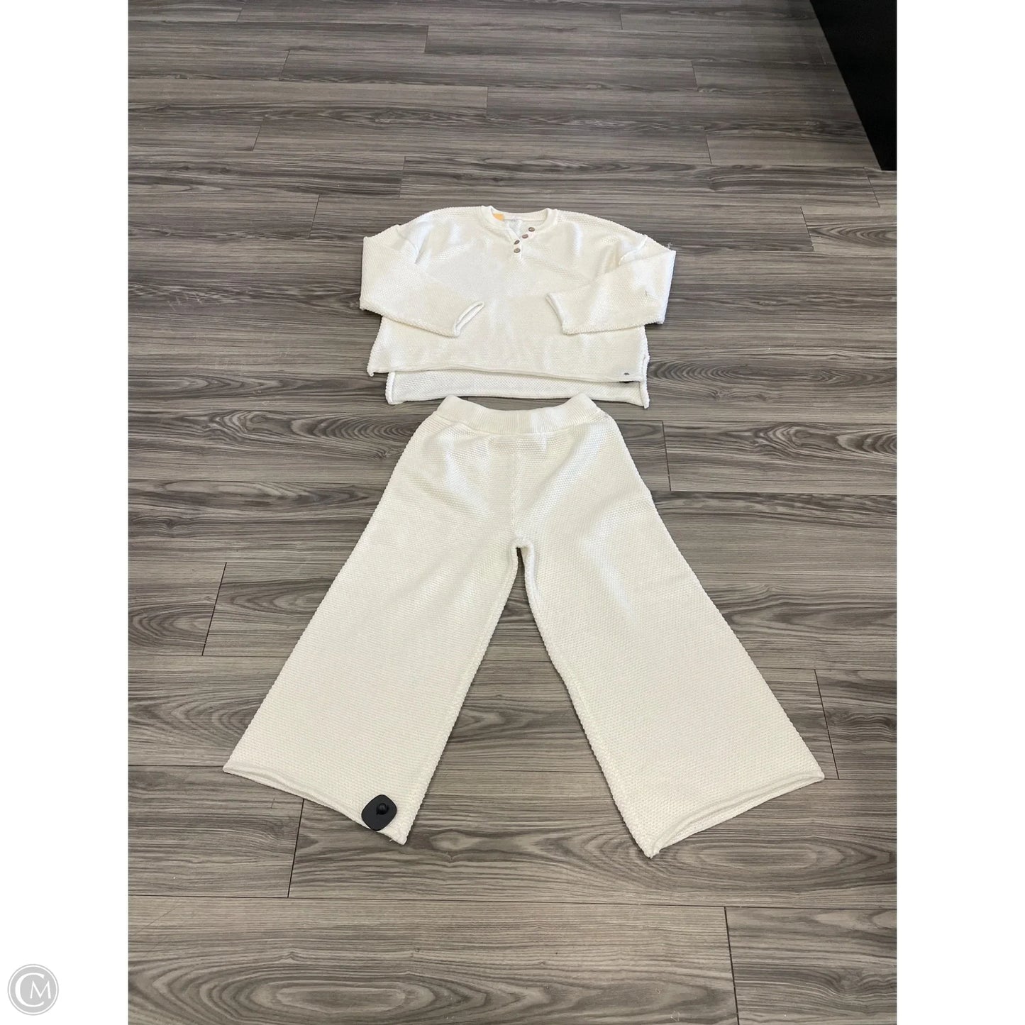 Lounge Set Pants By Clothes Mentor In Cream, Size: L