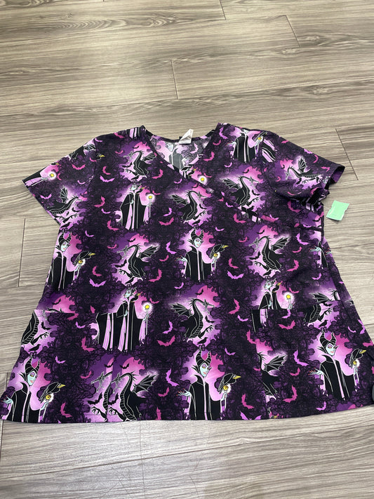Purple Top Short Sleeve Clothes Mentor, Size Xxl