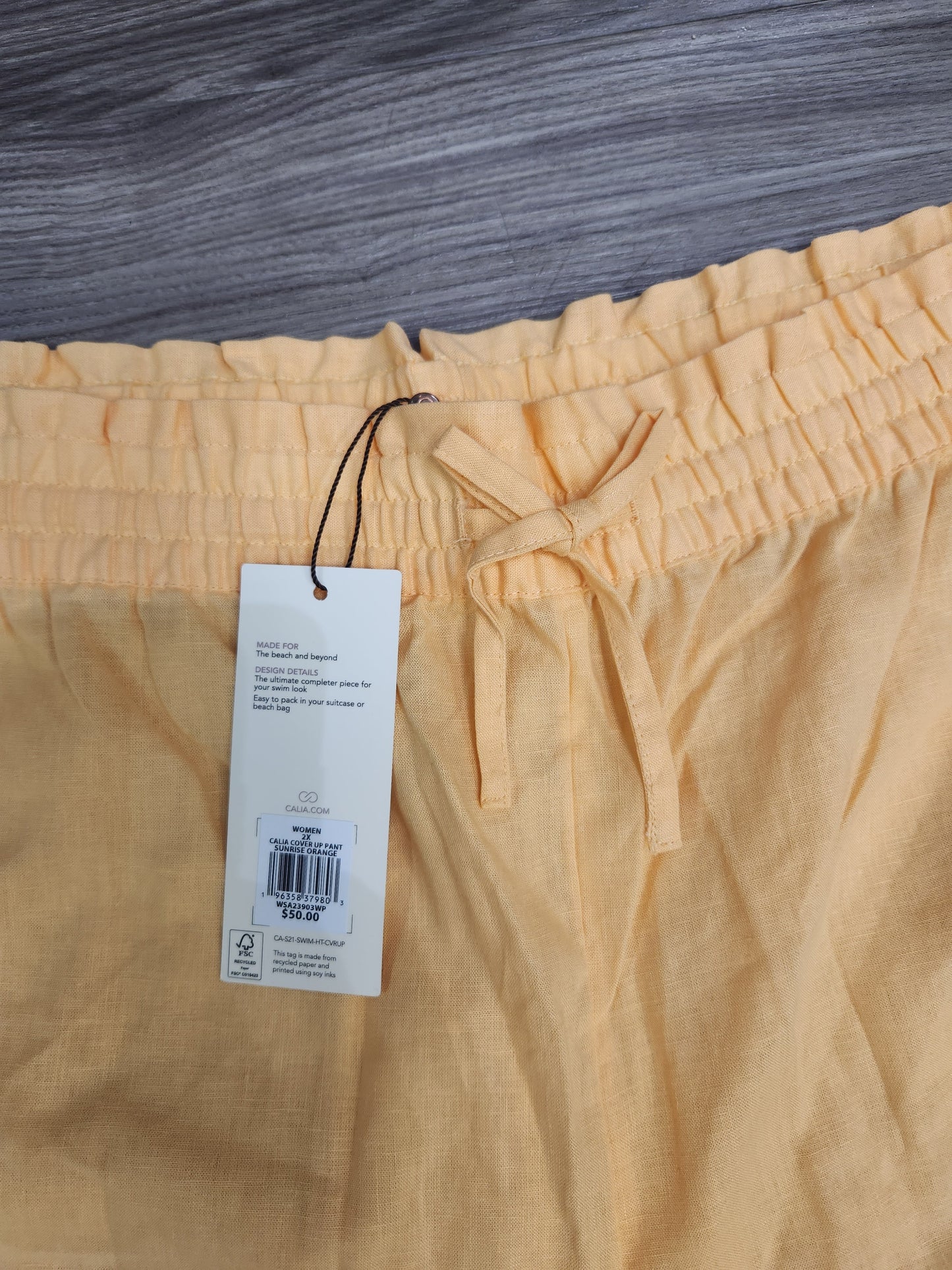 Orange Pants Linen Calia, Size 2x