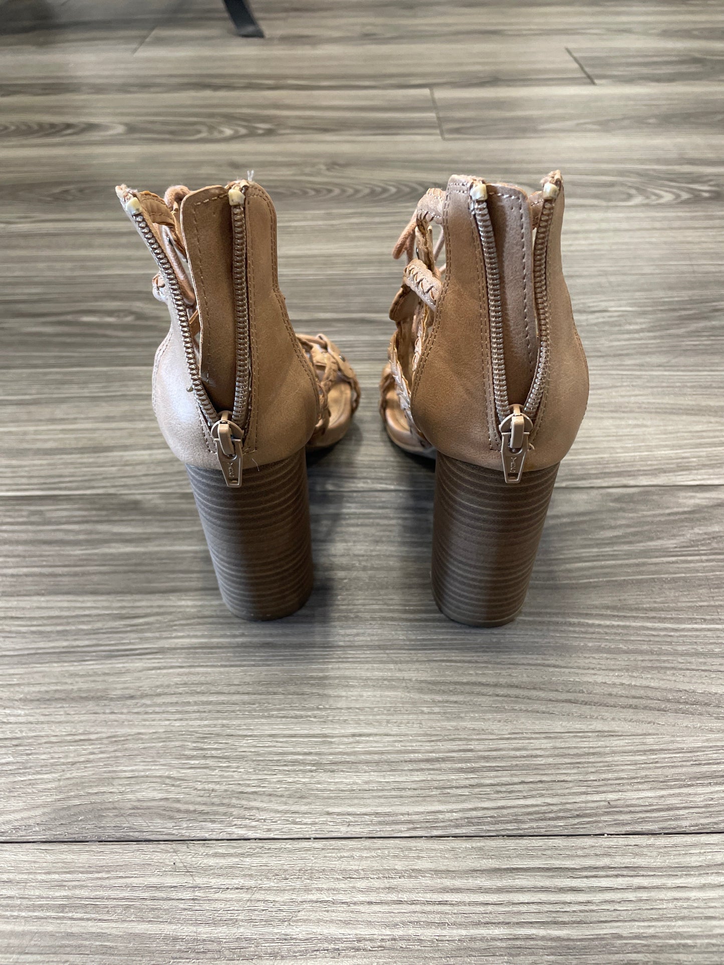 Tan Shoes Heels Block Merona, Size 7