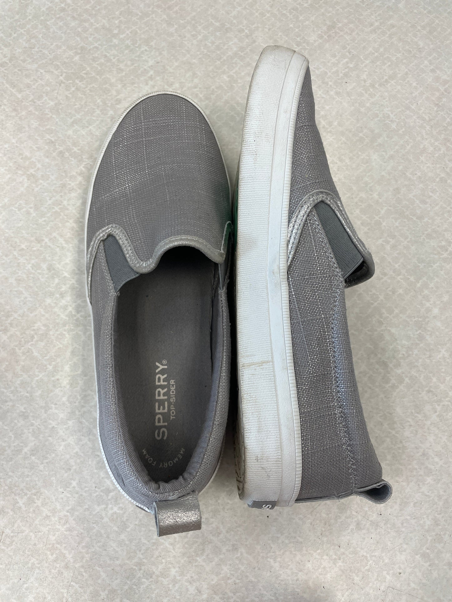 Grey Shoes Flats Sperry, Size 9