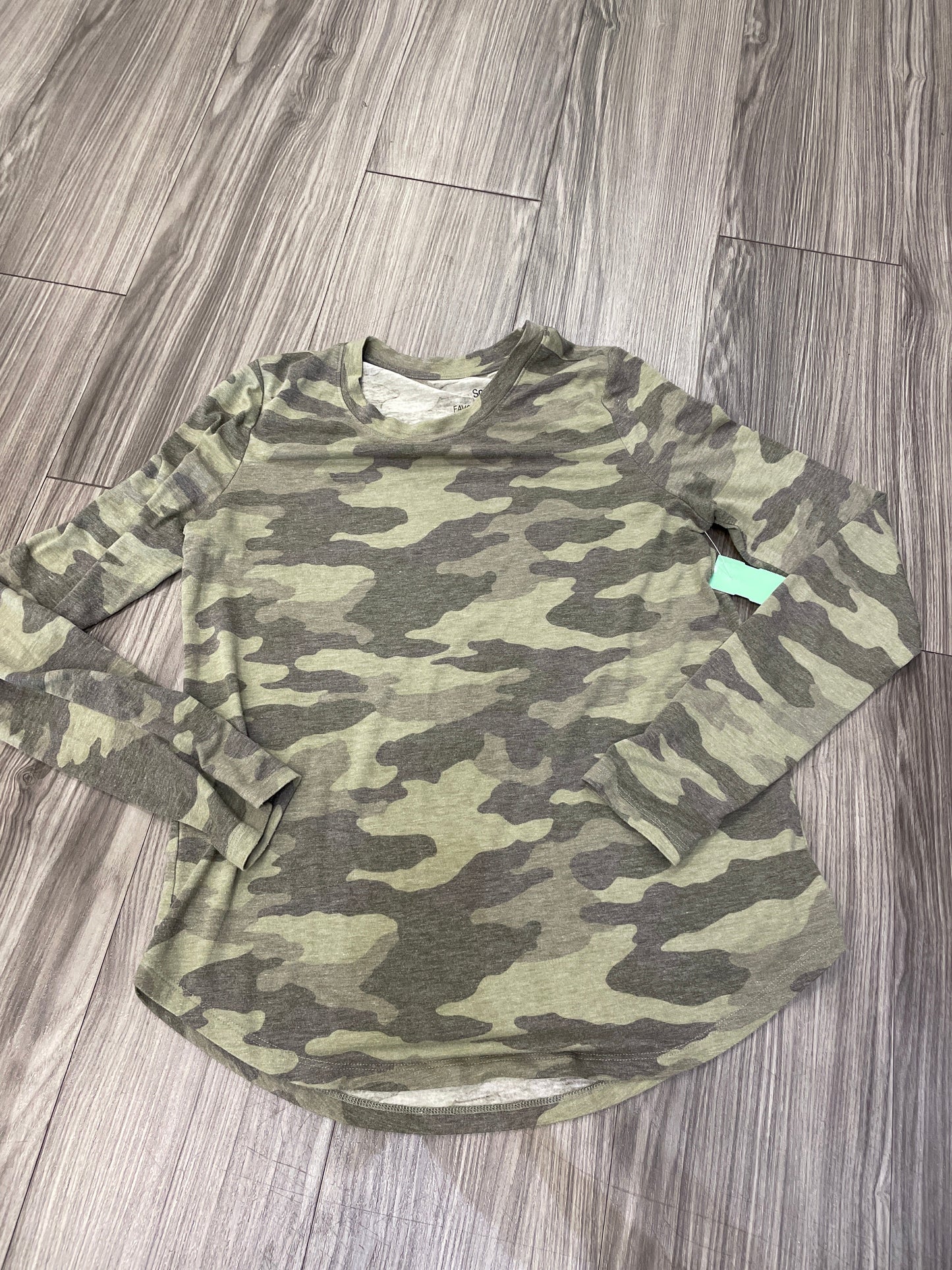 Camouflage Print Top Long Sleeve So, Size S