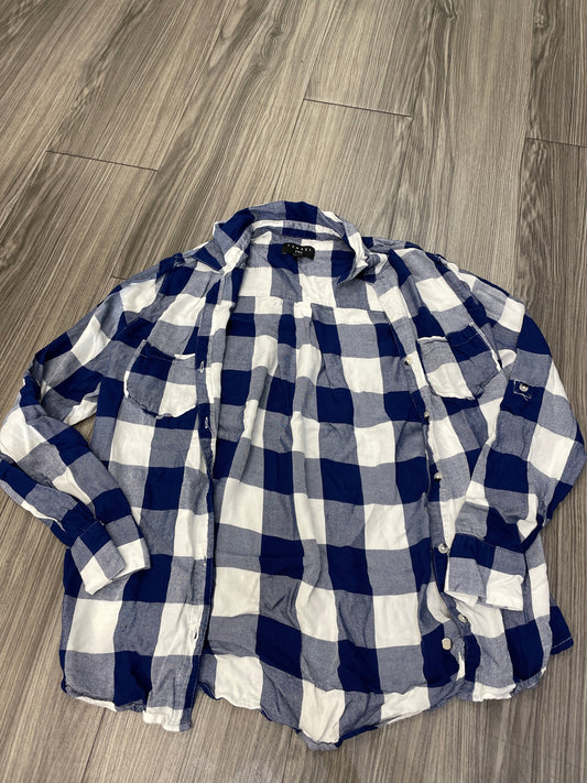 Plaid Pattern Top Long Sleeve Clothes Mentor, Size Xs