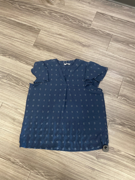 Blue Top Short Sleeve Clothes Mentor, Size Xl