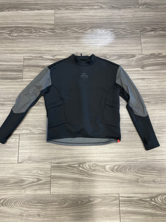 Black Athletic Top Long Sleeve Collar Nike, Size S