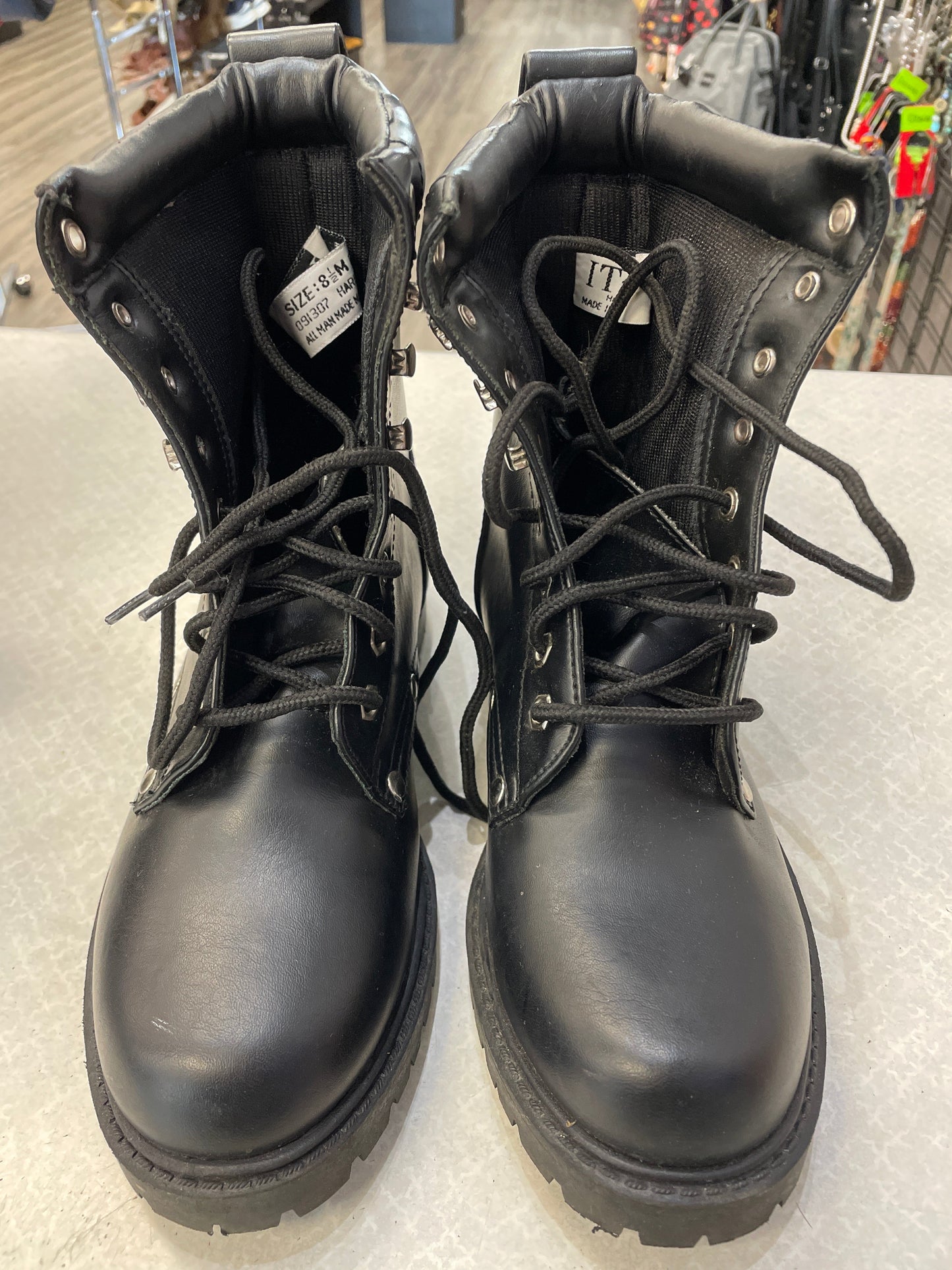 Black Boots Combat Clothes Mentor, Size 8.5