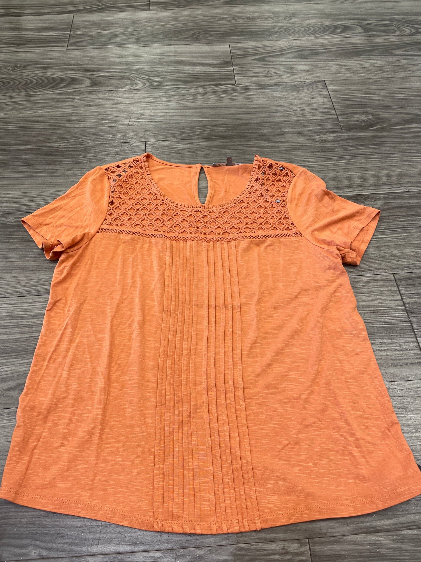 Orange Top Short Sleeve Daniel Rainn, Size M