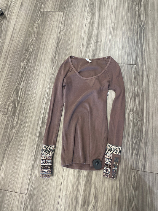 Brown Top Long Sleeve We The Free, Size M