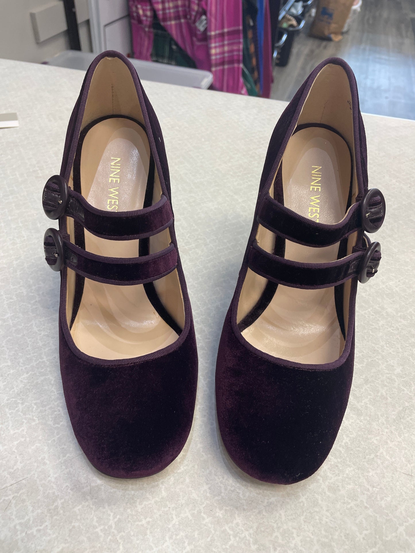 Shoes Heels Block By Nine West In Purple, Size: 6.5