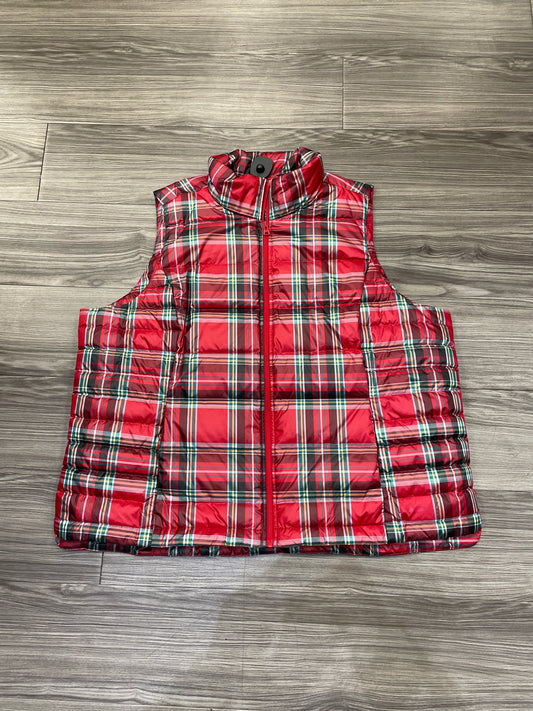 Vest Puffer & Quilted By Lands End In Plaid Pattern, Size: 2x