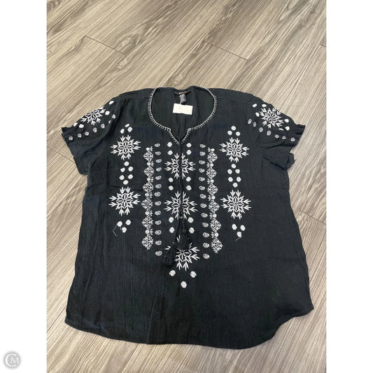 Blouse Short Sleeve By Style And Co Collection Women In Black, Size: M