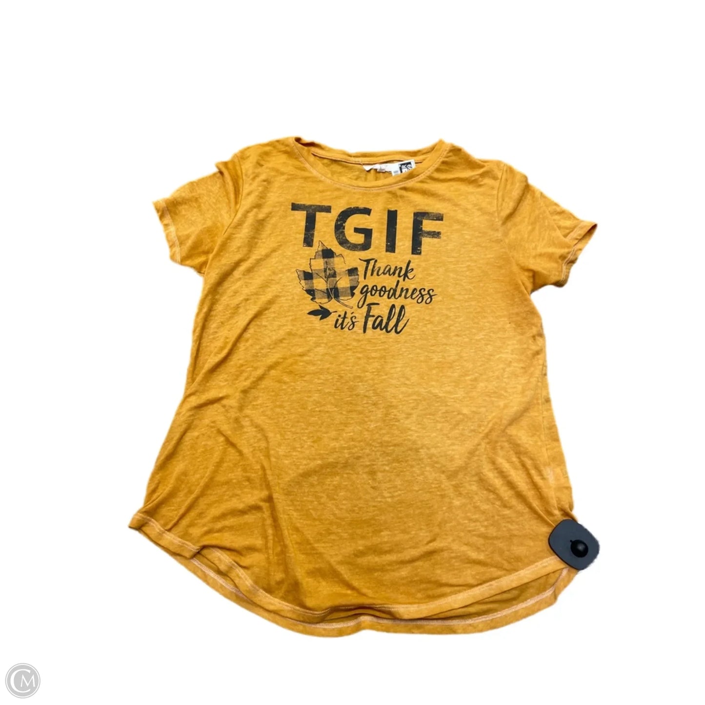 Top Short Sleeve By Maurices In Yellow, Size: M