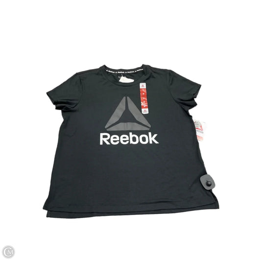 Athletic Top Short Sleeve By Reebok In Black, Size: M