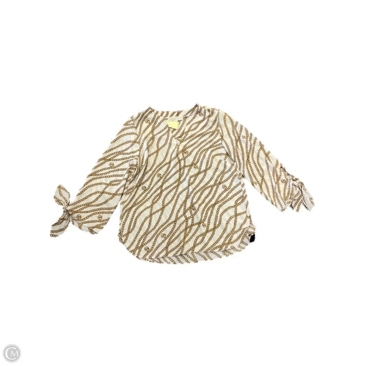 Blouse Long Sleeve By Michael Kors In Tan, Size: M