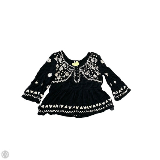 Top Long Sleeve By Anthropologie In Black, Size: S