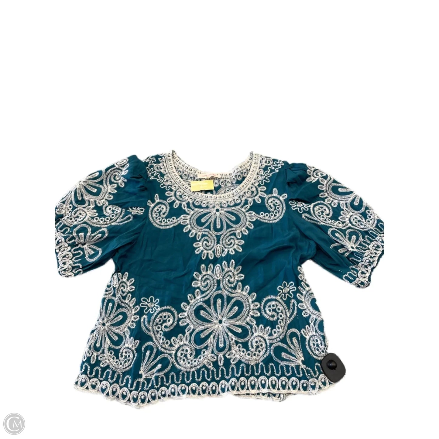 Blouse Short Sleeve By Solitaire In Teal, Size: Xl