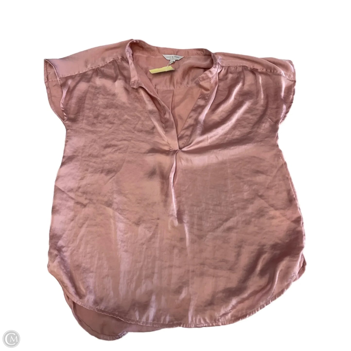 Blouse Short Sleeve By Lucky Brand In Pink, Size: S